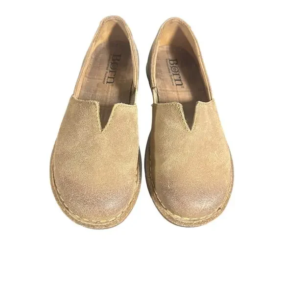 Born Leather Slip On Flats Size 7 Brown Comfort Casual Minimalist - Picture 3 of 10